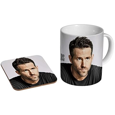 Ryan Reynolds Ceramic Coffee MUG + Coaster Gift Set … Cover