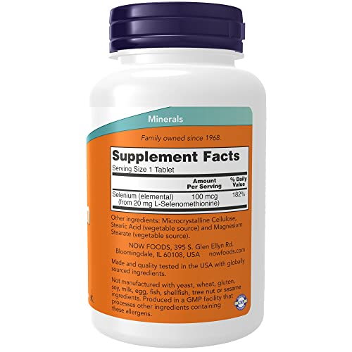 Now Supplements, Selenium (L-Selenomethionine) 100 Mcg, Essential Mineral*, 250 Tablets #TOP1