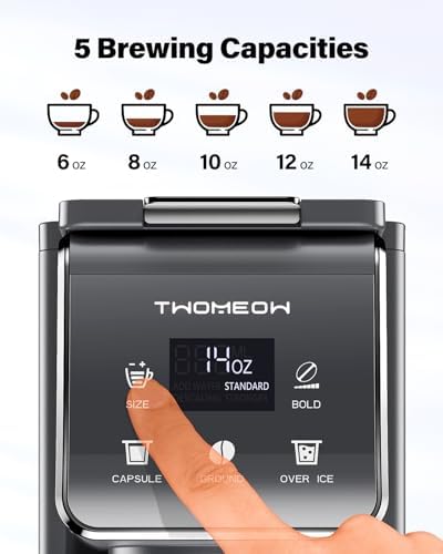 K Cup Coffee Maker With Bold Setting, Single Serve Hot & Iced Coffee Maker for K-Cup and Grounds, 52oz Removable Reservoir, 6 to14oz Brew Sizes, Pod Coffee Machine With Reusable Filter - Thumbnail 3