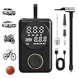 Compressore Aria Portatile Senza Fili Con Display Digitale, 150 Psi, Luce Led, Ricarica Rapida Usb-C (Power Bank) Per Pneumatici Di Biciclette, Moto, Auto E Palloni