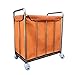BINGFANG-W Servierwagen Heavy Duty Hotels Rollwäsche Sorter Wagen mit Griff auf Rädern, bewegliche Lobby Corrector Linen Wagen mit Removable Storage Bag (Farbe: Orange, Größe: 80 × 50 × 90 cm) Küchenw