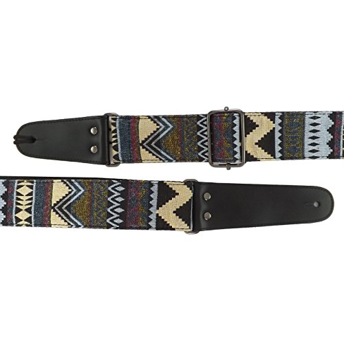 Sangle de guitare classique / acoustique / basse / électrique à motifs – Cuir et coton - Les Beatles, Paul McCartney, John Lennon, RIngo Starr, George Harrison Sangle de guitare classique / acoustique / basse / électrique à motifs – Cuir et coton