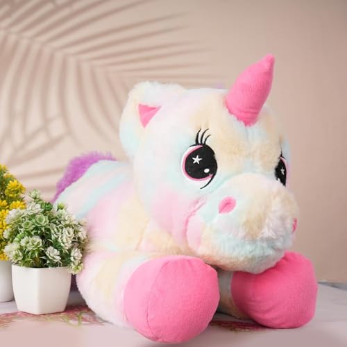 Image of Niku Pink Unicorn with Wings Soft Toy for Kids Girls Baby Boy | Teddy Bear Plush | Best Gift for Birthday Valentines Anniversary (65 cm, Rainbow Pink)