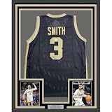Framed Autographed/Signed Braden Smith 35x39 Purdue Black College Basketball Jersey JSA COA