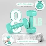 Yes4All Vinyl Hexagon Dumbbell - Dumbbells Set of 2 Hand Weights for Home Gym & Strength Training (2-15 lbs Weight Options) - Image 4