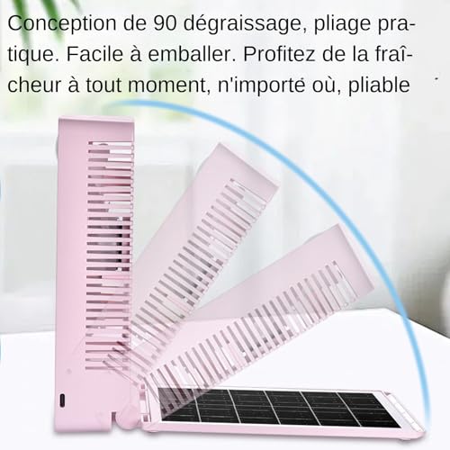 Ventilateur Solaire Rafraîchissant Haut de Gamme à 3 Vitesses et Éclairage LED