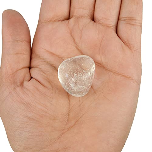 Image of Reiki Crystal Products Natural Clear Quartz Tumble Stone Raw Rough Stones for Reiki Healing and Crystal Healing Tumbled Stone (Color : Clear)