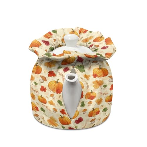 Image of Pumpkin Tea Cozy Cotton Tea Cosy for Teapot Keep Warm Teapots Cover for Home Kitchen Insulated Kettle Cover 2025