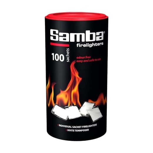 100 Samba Feueranzünder Sachets - Geruchsneutral brennend & leicht anzuzünden - Für BBQs Grills Holzofen Holzofen Öfen Kamin & Lagerfeuer - 1 Röhre