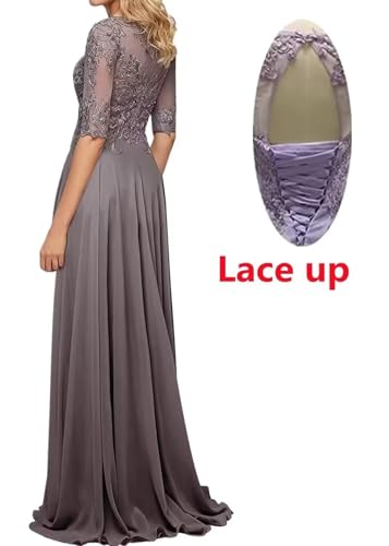 Mother of The Bride Dresses for Wedding 1/2 Sleeves Formal Party Dresses Long Chiffon Wedding Guest Dress2