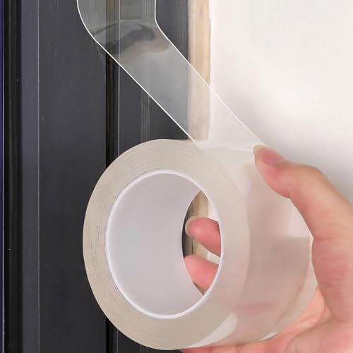 MICJLLT Window Seal Strip - Draft Excluder,Draught Excluder Blocker Tape No Residue Weather for Winter,Insulation Tape Adhesive Transparent Sealant for Doors Noise and Greenhouses (5cm*10m)