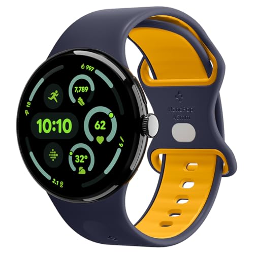 Spigen Nano Pop Designed for Google Pixel Watch 4/3 45mm Band Soft Waterproof Silicone Strap - Blueberry Navy