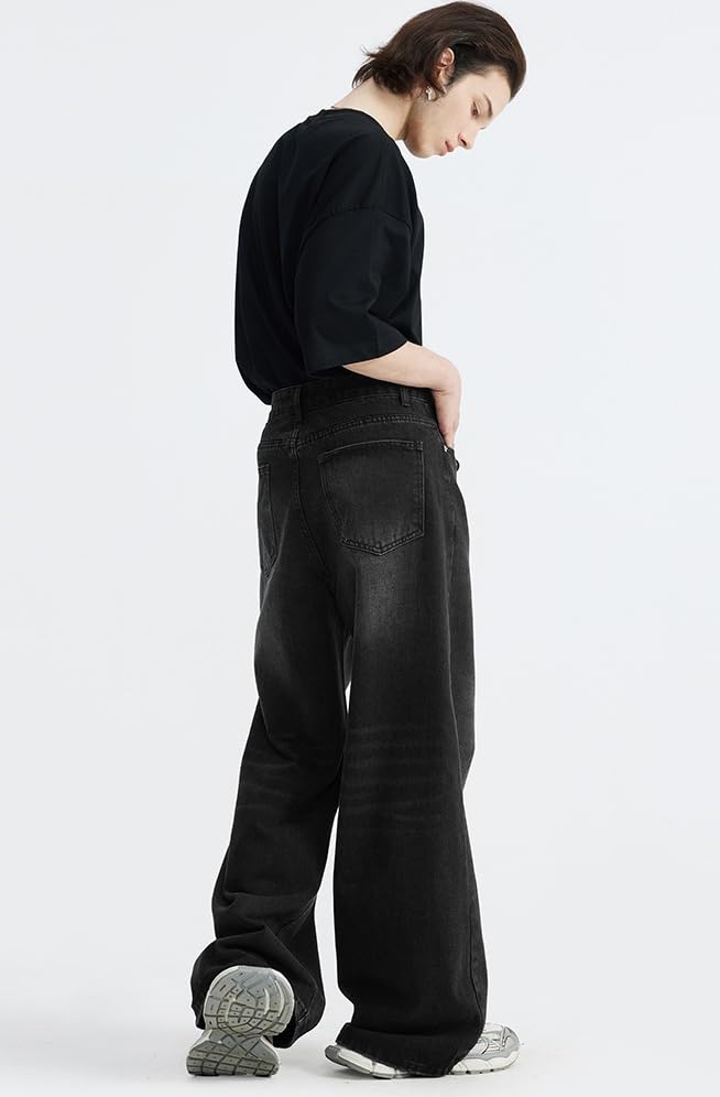 Baggy Men's Loose Fit Y2k Pants - Vintage Casual Skater Jeans with Wide Legs - Hip Hop Aesthetic Streetwear4