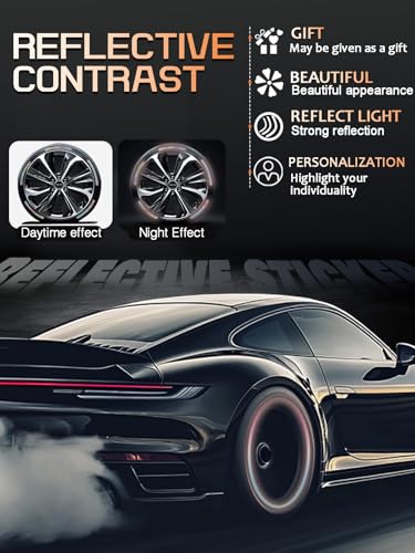 Image of 20PCS Car Wheel Reflective Decorative Strip,Night Safety Warning Stickers,Cars,Motorcycles,Bicycles are Applicable, Colorful and Diverse, a Street the Most Beautiful Car (Bling Colorful)