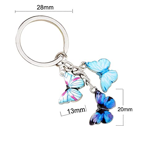 Meimimix Butterfly Enameled Charms Keychain Chain Tassel Key Chain Key Ring Keyring For Women Girls (Blue) #TOP5