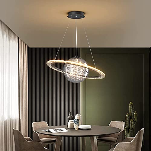 Chandelier moderne élégant motif planète pour salle à manger chic