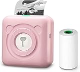 Portable Mini Pocket Label Sticker Receipt Printer, MUNBYN Photo Printer,Compatible with Android iOS Devices Windows System for Child Painting Women Men Gift