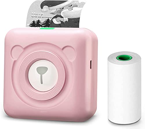 MUNBYN P1 Portable Mini Photo Printer, Bluetooth, 4x6 inches, Labels, Baby Photos, Pink