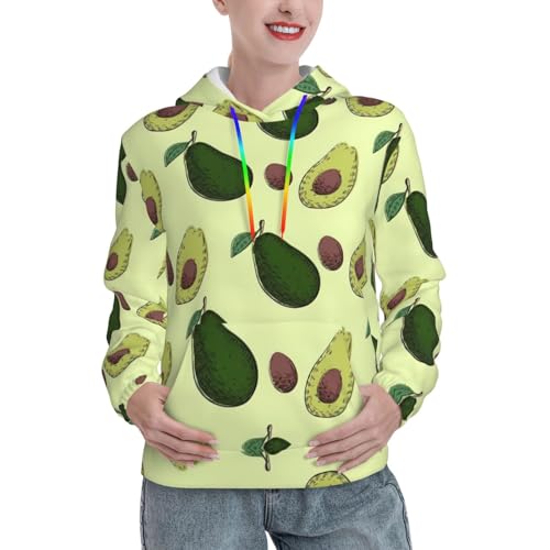 Sweat à capuche femme imprimé fruits avocat sweat-shirt manches longues