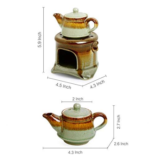 Aport Presents Studio Ceramica Ceramica Fragranze Domestiche Umidificatori Cum Olio Profumato Diffusore Aromatico (Marrone E Verde Pistacchio) (11,5 Cm X 10,9 Cm X #Aport-086