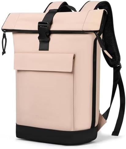 Lekeinchi Rolltop Rucksack Damen & Herren, Elegant Laptop Rucksack Wasserdicht mit 17 Zoll Laptopfach, Großer Reiserucksack Tagesrucksack Schulrucksack für Reisen, Uni Schule, Arbe
