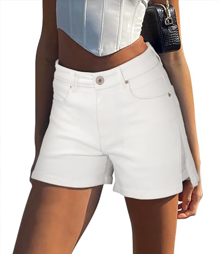 Image of CHICZONE Womens Mid-High Waisted Stretchy Denim Jean Shorts
