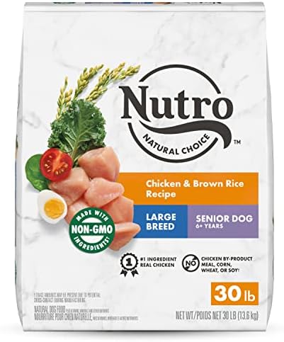 NUTRO NATURAL CHOICE Large Breed Senior Dry Dog Food, Chicken & Brown Rice Recipe Dog Kibble, 30 lb. Bag