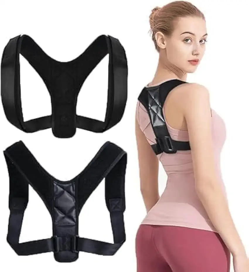 Colete Corretor de Postura Coluna Lombar e Clavícula - Corretor ajustável para as Costas, Auxílio em Alívio de Dores no Pescoço, Costas, Clavícula e Tensão Lombar