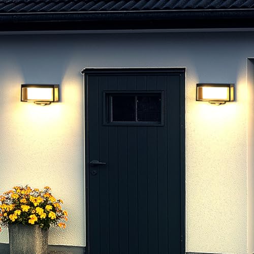 Aplique de pared exterior LED solar negro IP65 con sensor 7