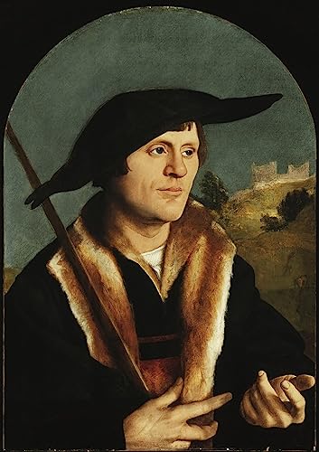 Tableau un pèlerin de Jan Van Scorel impression d'art sur toile premium 60x90cm