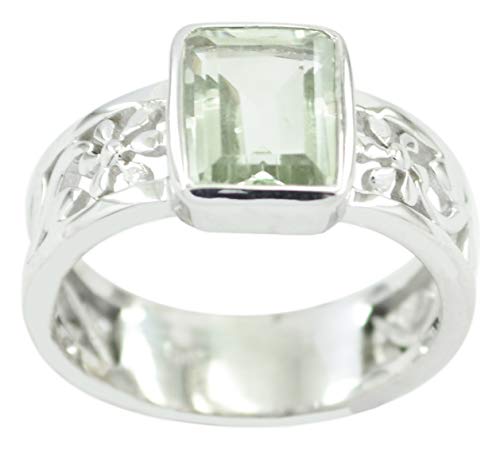 Bague verte naturelle argent sterling 925 bijou de grossiste pour femme