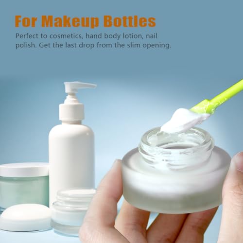 Silicone Spatula Set (6Pcs) - Mini Scraper Tool for Beauty & Food - Reach Every Last Drop, Multi-Size Spatulas for Makeup Jars, Lotion Bottles & Kitchen Containers​ (Green) — view 4