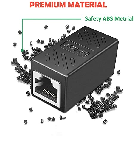 Image of RJ45 Inline Coupler Cat7 /Cat6 /Cat5e Ethernet Network Cable Extender Connector (Pack of 25) Black