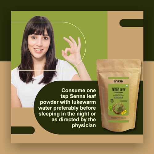 Image of IYUSH Herbal Ayurveda Senna Powder - 400gm | Sanay Patti Powder | Nilavarai Powder Organic | Sonamukhi Powder | Sanay Leaves | Sanay Powder | Sanay Leaves Powder | Sana Leaf Powder |