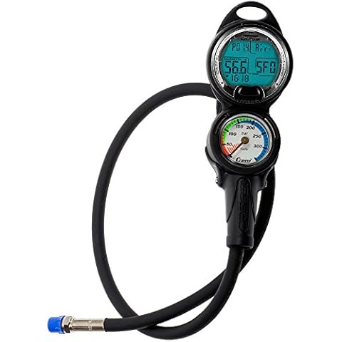 Cressi Leonardo Diving Console - Black, 2 Bar Cover