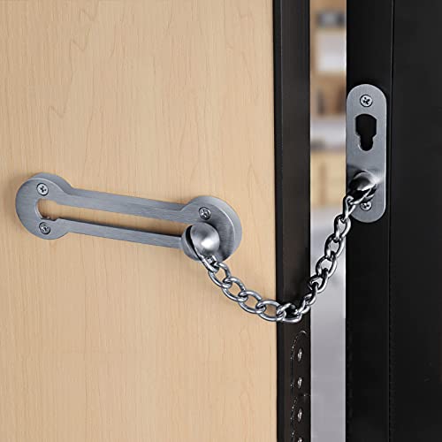 Lot de 6 chaînes de verrouillage pour porte - Antivol - Verrouillage de ventilation de fenêtre - Sécurité enfant - Entrebâilleur de porte universel - En acier inoxydable