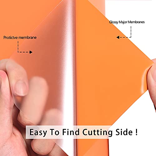 Image of RENLITONG Orange Iron on Vinyl - 12Inch by 5ft Roll HTV Heat Transfer Vinyl for T-Shirt HTV Rolls for All Cutter Machine - Easy to Cut & Weed for Heat Transfer Design