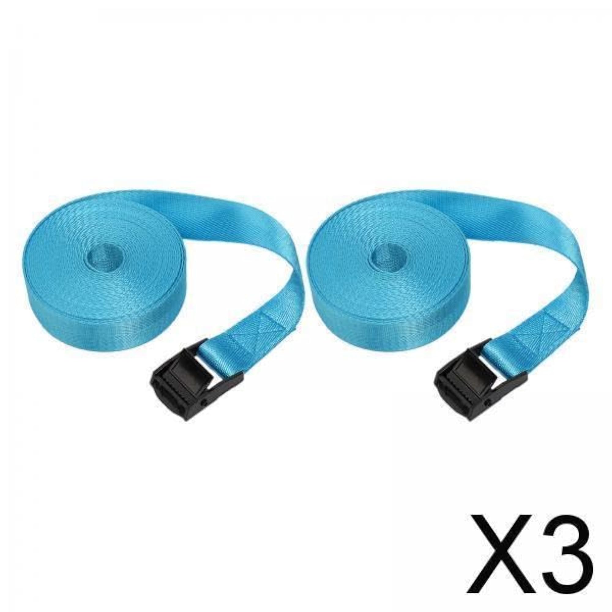 3X2Pcs Tie Down Straps Wear Resistant Tensioning Belts, Light Blue