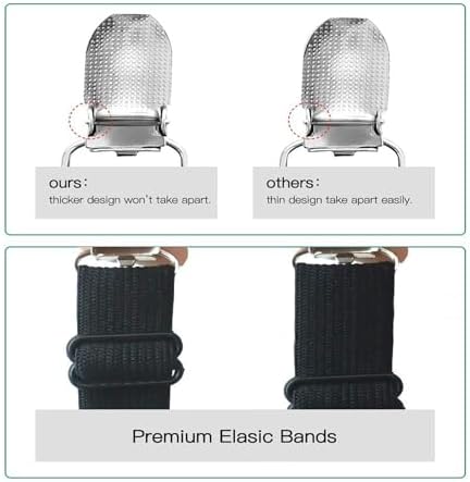 Adjustable Bed Sheet Clips, Sheet Fasteners Holder Straps and Suspender, Gripper, Extend From 21" to 80" Long Style Elastic Fasteners Bands Heavy Duty Suit for Mattress, Sofa, Couch, Recliner and More - 1