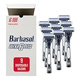 Barbasol Ultra 6 Plus Premium Disposable Razor Value Pack Bundle (3 Packs/9 Total Razors)