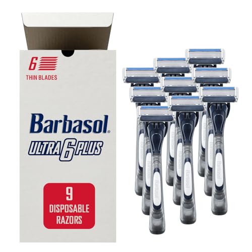 Barbasol Ultra 6 Plus Premium Disposable Razor Value Pack Bundle (3 Packs/9 Total Razors)