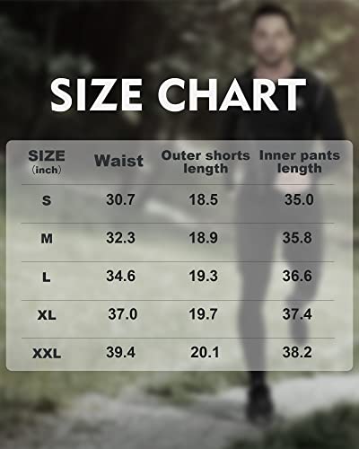 Silkworld Men's 2 In 1 Running Yoga Training Pants Workout Leggings With Zipper Pockets,Grey,Large #TOP5