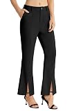 VQW Split Bootcut Dress Pants for Women Flare Leg Work Pants for Business,Office Black