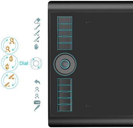 Tableta digitalizadora gráfica de 10,1 pulgadas para dibujo, con soporte para inclinación de ±60°, función radial y teclas de acceso directo miniatura 2