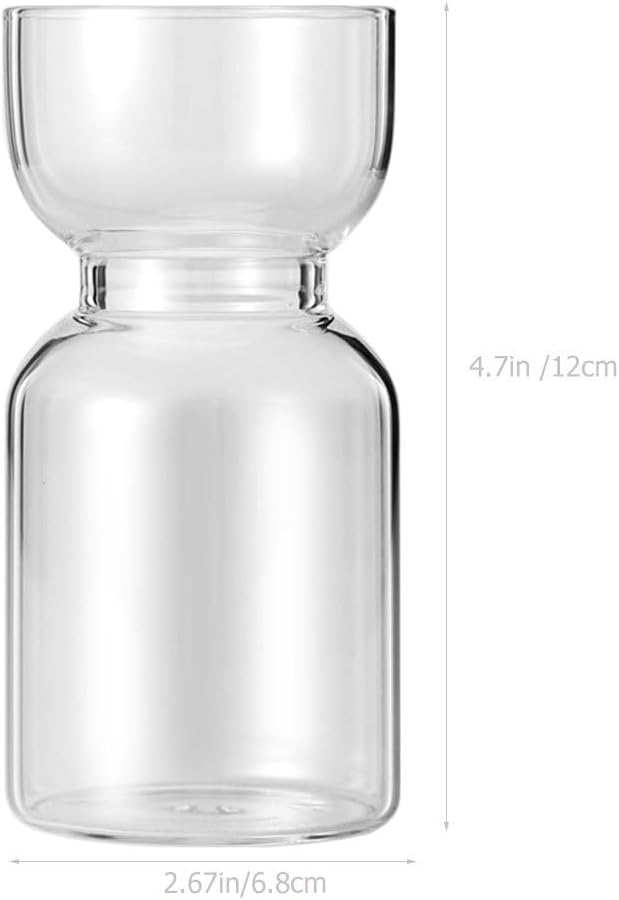 SOLUSTRE Saturn Coffee Cup Hourglass Shaped Decorative Glass Cup Reusable Diy Drinking Glass for Home Kitchen Dining 4.72 X 2.67 X 2.67 in