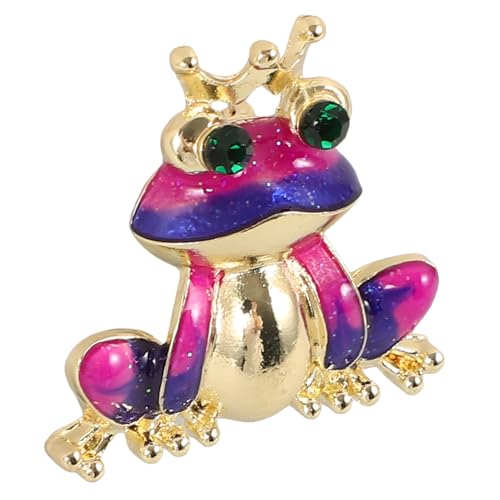Broche grenouille couronne pour égayer une écharpe en laine lors de vos sorties