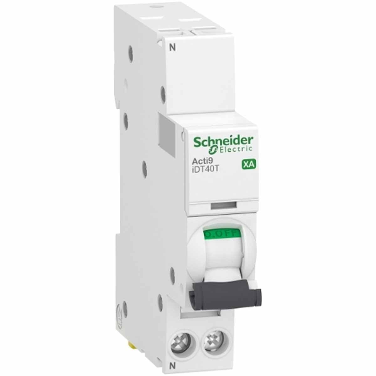 Schneider Electric - Acti9 iDT40T XA - disjoncteur modulaire - auto/​vis - 1P+​N 10A courbe C - 6kA - A9PE2610