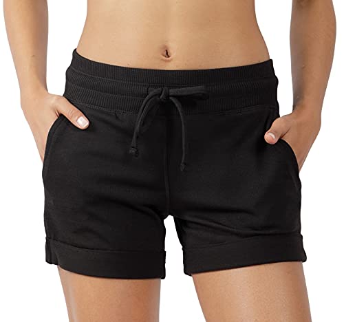 Image of 90 Degree By Reflex Soft Comfy Activewear Lounge Shorts with Pockets and Drawstring for Women