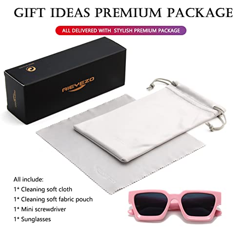 Image of AIEYEZO Square Sunglasses for Women Men Square Thick Frame Sun Glasses Simple Designer Style Shades