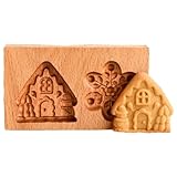 Keksformen aus Holz, 3D-Haus und Schneeflocken, Prägung, Keksstempel, Form für Weihnachten, Küche, DIY, Kekse, Backwerkzeuge, Formen zum Backen, Pressstempel, Stempel für Kekse